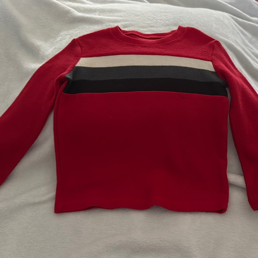 Jumping Beans Red and Black Crew Neck Sweater